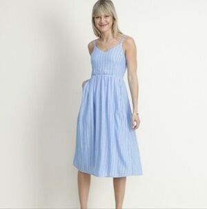 Old Navy Blue Striped Midi Dress